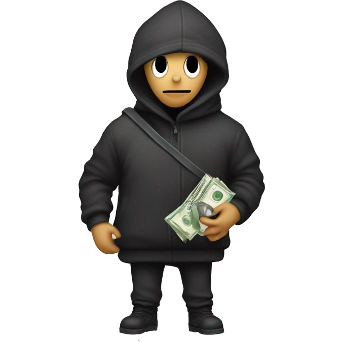 Robber carrying money sack over shoulders emoji
