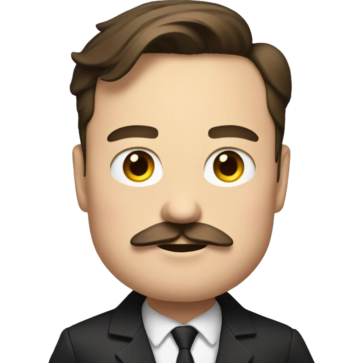 elon musk with black square moustache emoji