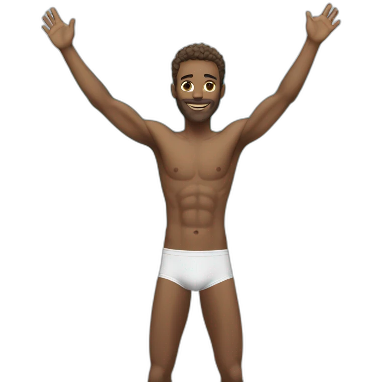skinny speedo white men arms raised emoji