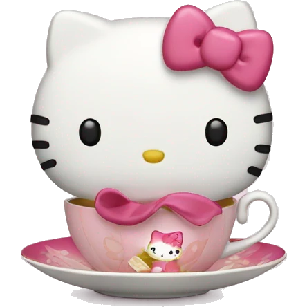 Hello kitty drinking tea emoji