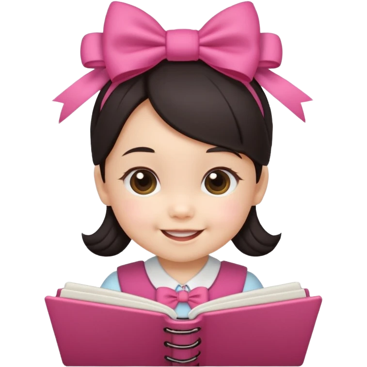 3D 风格的 notebook icon，有 baby girl，中国孩子 emoji