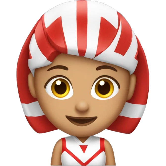 cheerleader in red uniform emoji