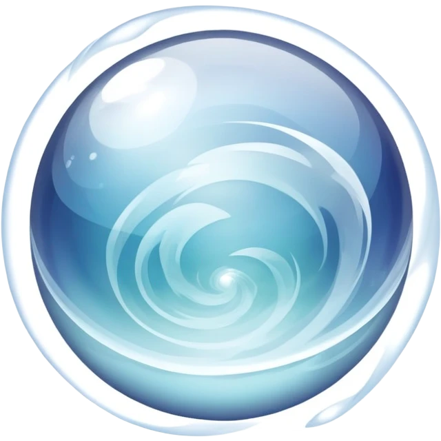 A crystal orb with swirling mist inside and subtle reflections emoji