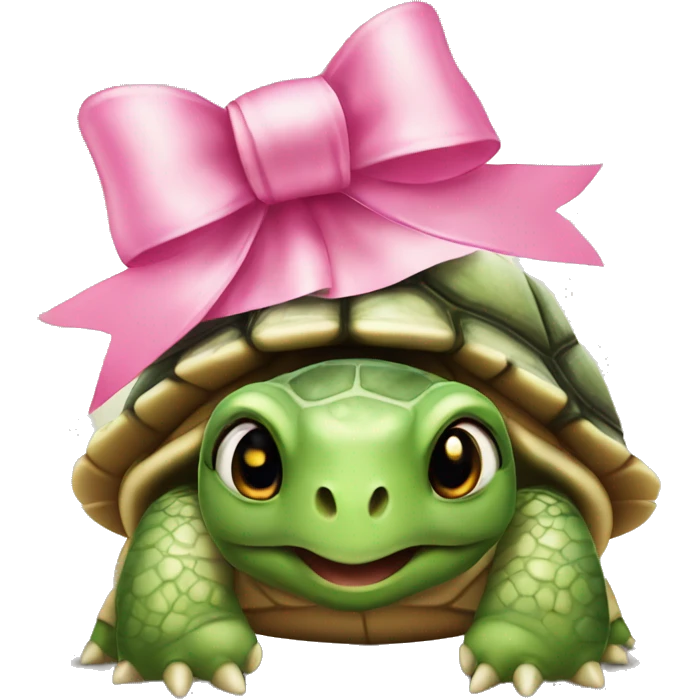 Turtle with pink bow on the head emoji