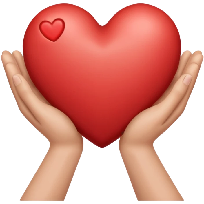 Draw two hands holding a heart emoji