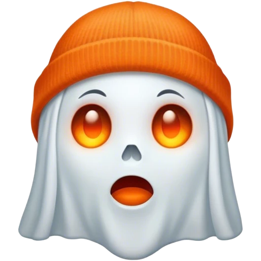 a ghost with an orange beanie emoji