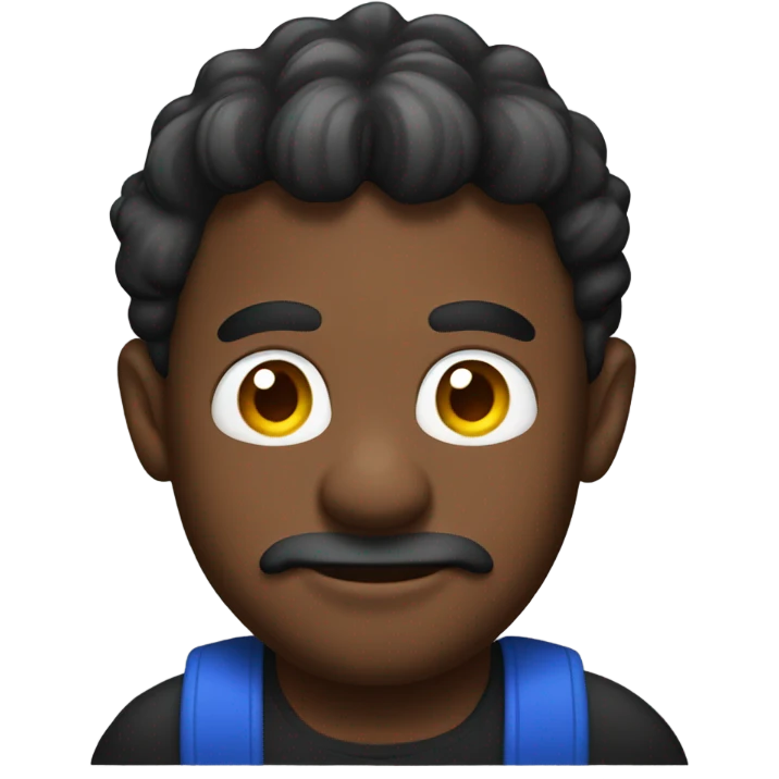 Black man wearing giant Mario costume head emoji