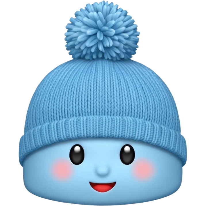 Hat with pompom light Blue emoji