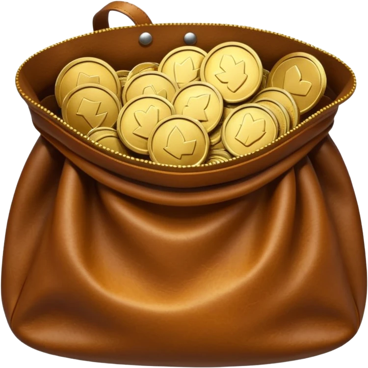 coins inside leather bag emoji