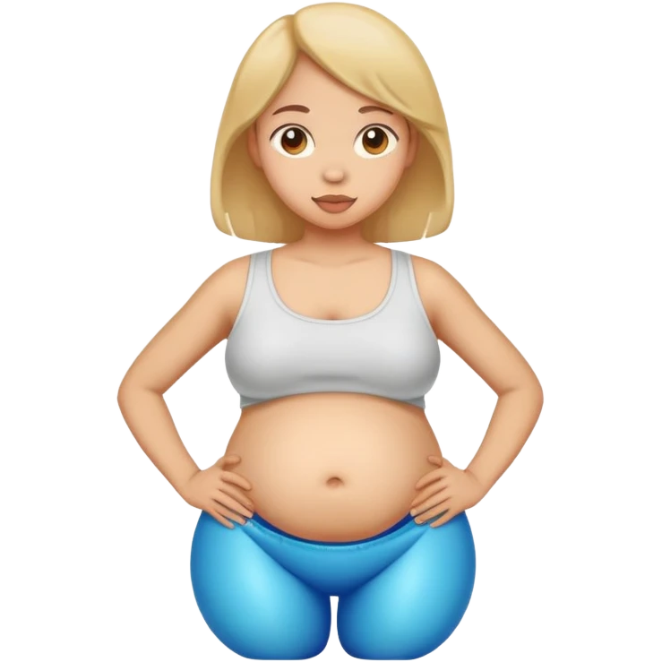 Girl with inflating belly emoji