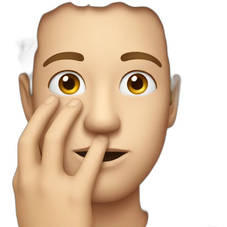 Hand on face emoji