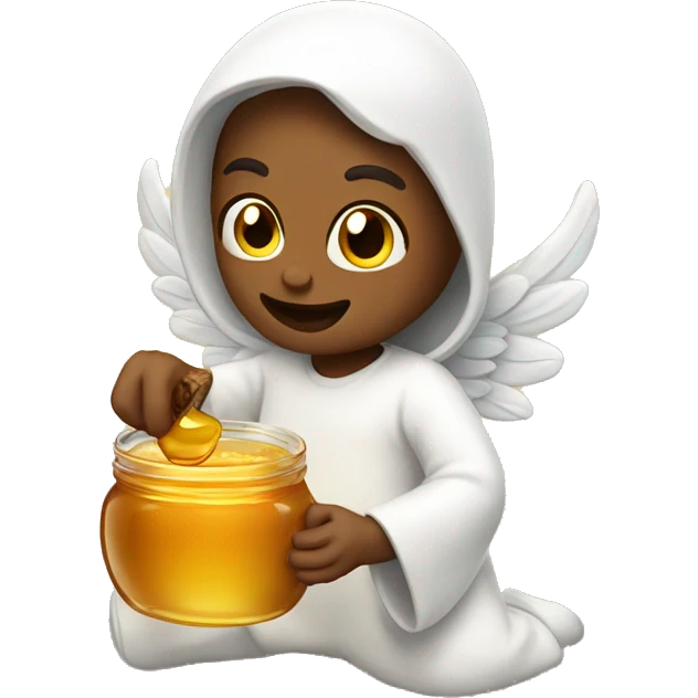 Angel eating honey  emoji