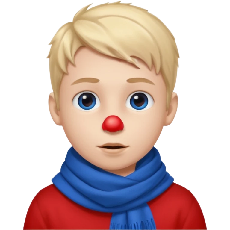 Kid with red nose and scarf











 emoji