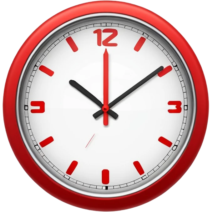 clock red modern emoji