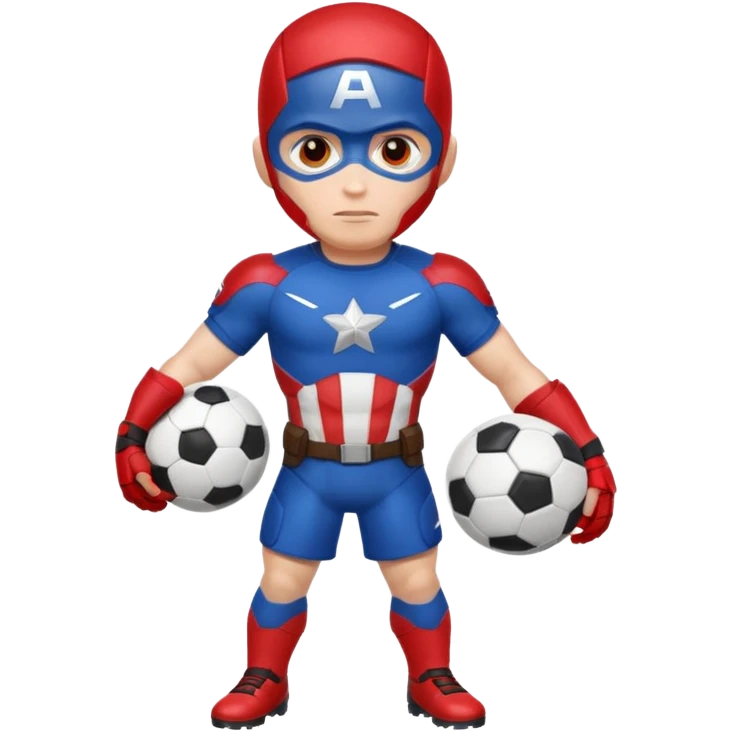 Capitan america con la corazza rossa e al posto dello scudo ha uno sudo della squadra ACMilan emoji