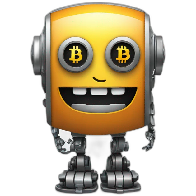 robot bitcoin smile emoji