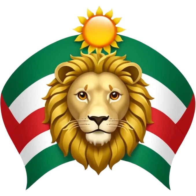Lion and sun logo in the red white and green flag emoji