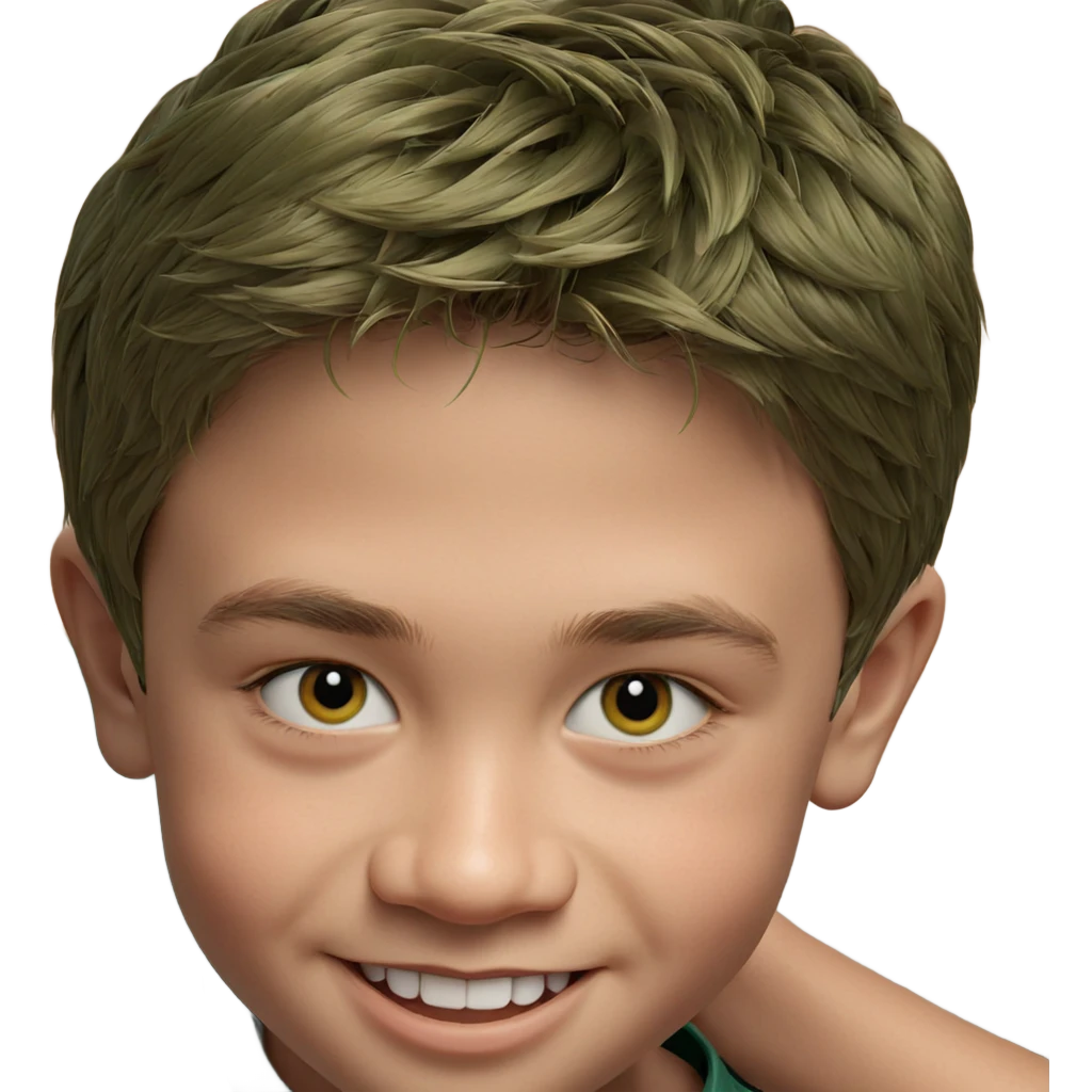 smiling boy in green shirt emoji