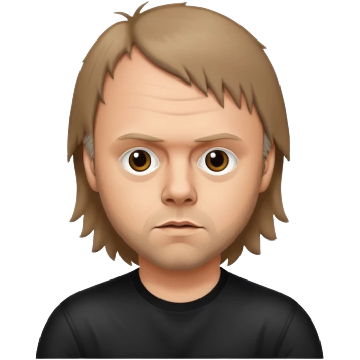 Lars ulrich young, (brown wolfcut, 80s) emoji