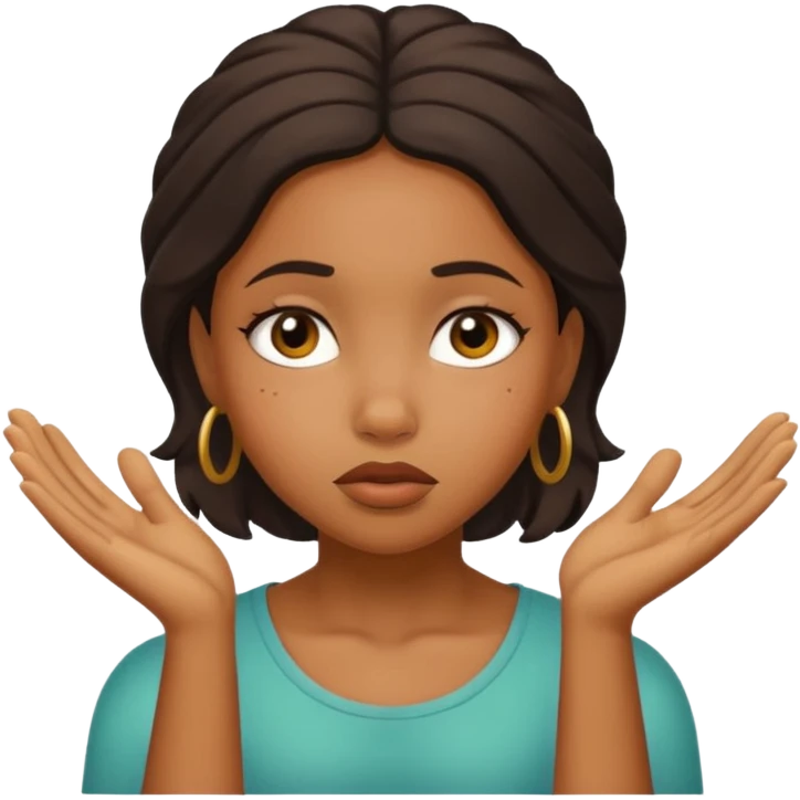 African American girl pleading face emoji