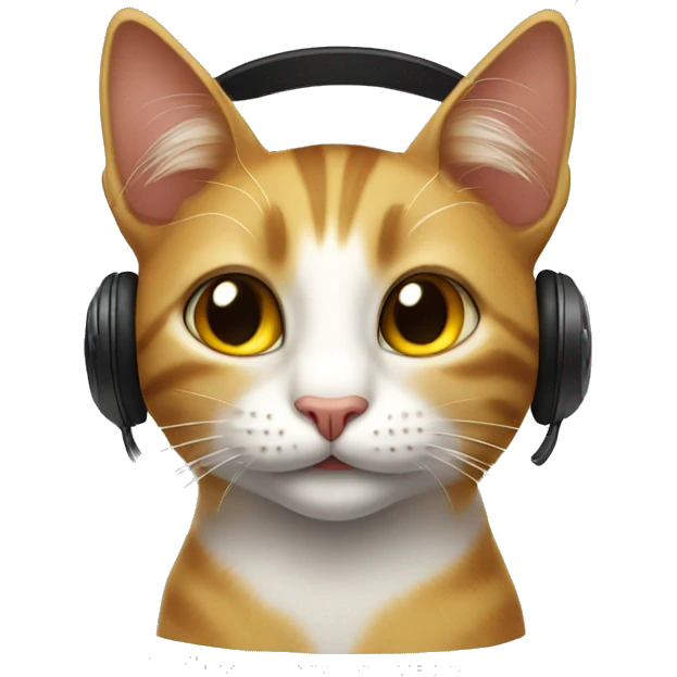 cat smileing with headphones emoji
