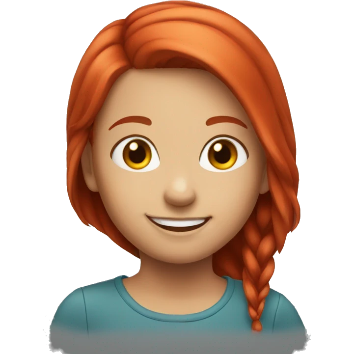 smiling girl with red hair emoji