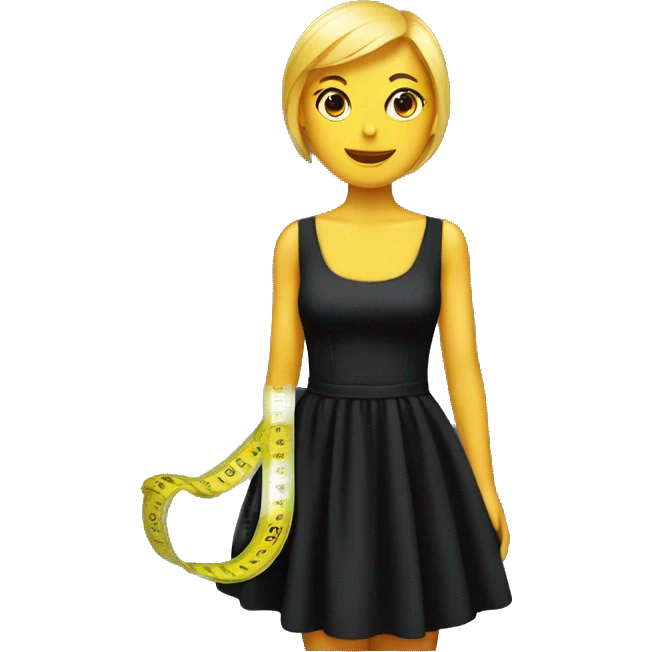 a black dress and a measuring tape  emoji