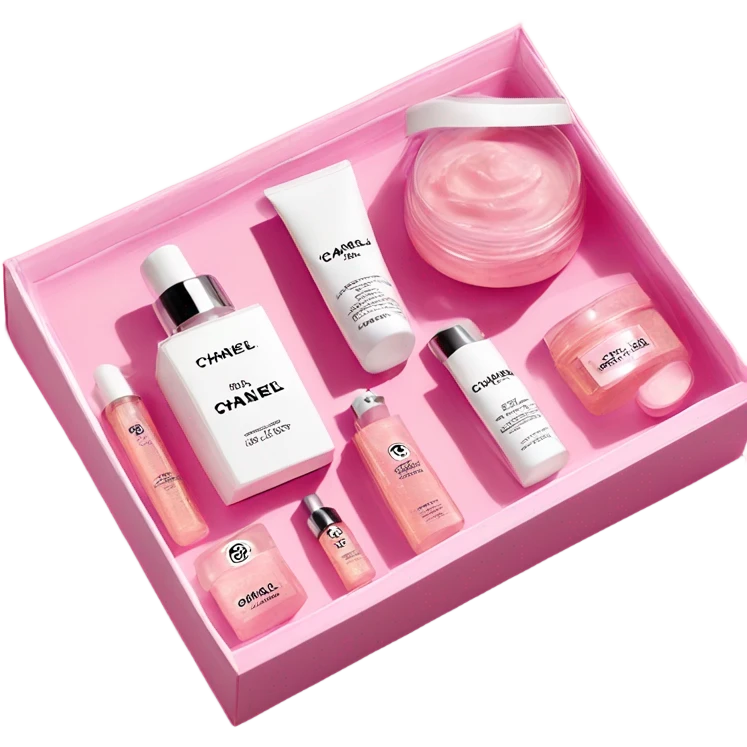 pink chanel skincare kit emoji