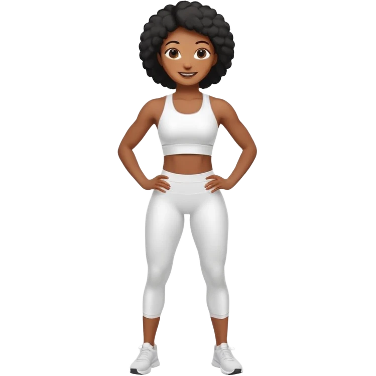 back woman in white sportswear Fit body emoji