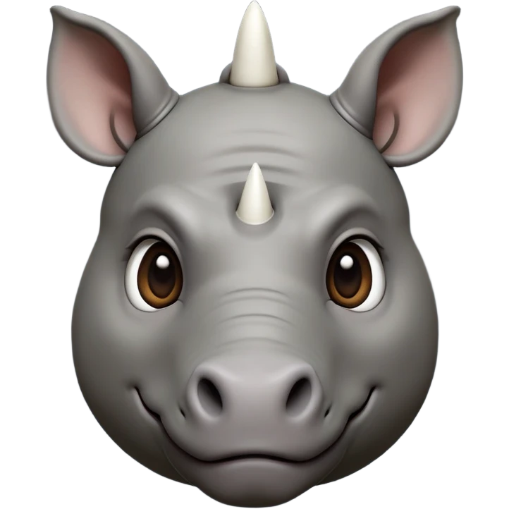 cinematic-noble-cute-rhinoceros-portrait-emoji,slate-grey-hide-poised-and-regal,-with-a-massive,-powerful-build-and-a-thick,--deep-set-soulful-piercing-eyes,-simplified-yet-sharp-and-sophisticated-features,-highly-detailed,-large-black-eyes, white horn, front facing emoji