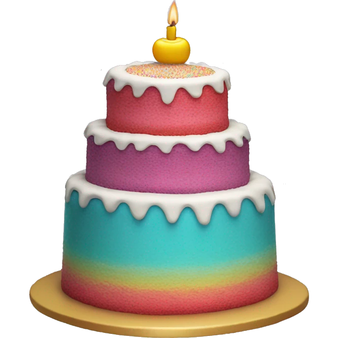 10th anniversay colorful cake emoji