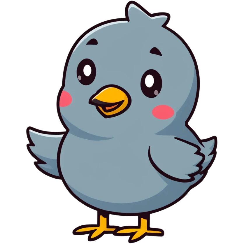 Cute bird with loving eyes emoji