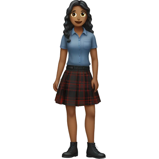 Black plaid skirt emoji