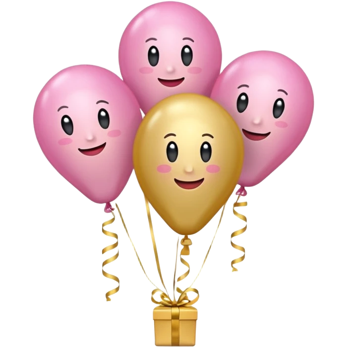 Happy birthday Amana in gold and pink emoji