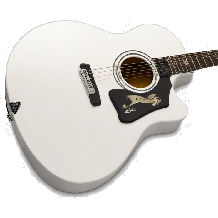 white epiphone dove studio pro guitar emoji