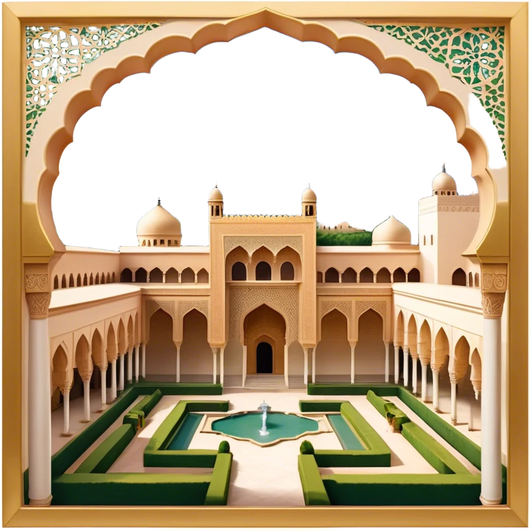​Cinematic Realistic Alhambra, depicted as a panoramic, zoomed-out view of the entire majestic Moorish palace complex with intricate arches, expansive courtyards, and lush gardens, bathed in soft golden lighting that highlights its opulent historical beauty, emoji