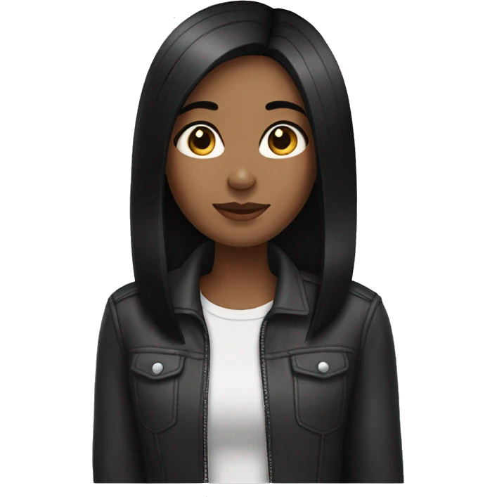 Girl with straight black hair  emoji