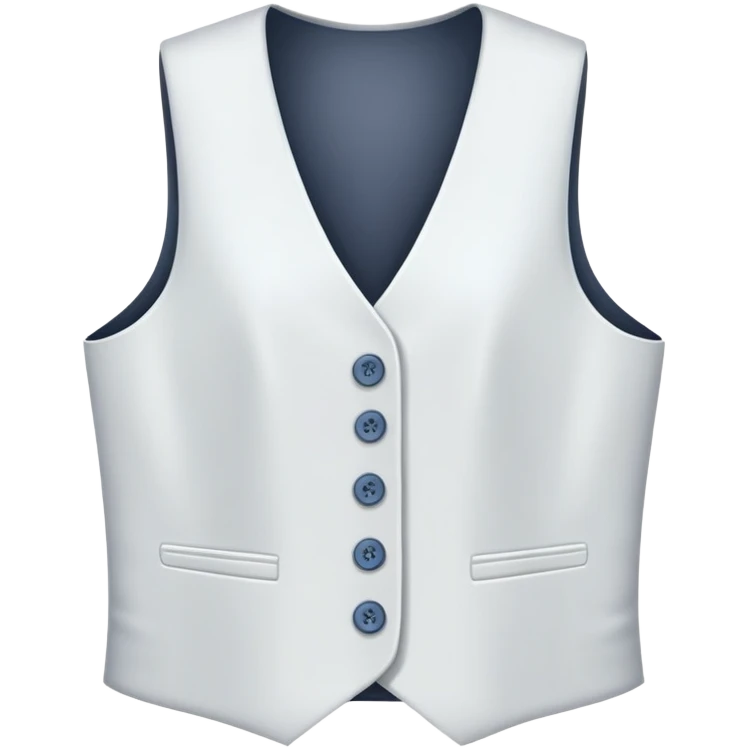 just a white women's vest garment with 3 buttons, no background, no model, only the clothing item emoji