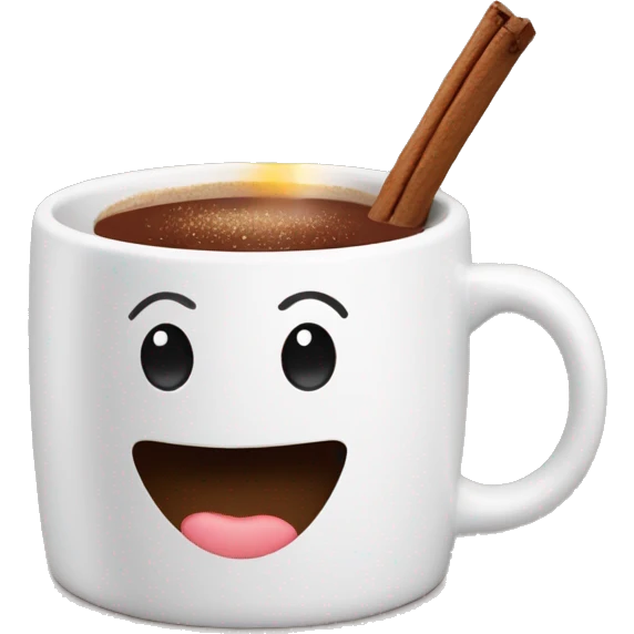 A New Year's mug in which there is a fragrant decoration with cocoa cream emoji