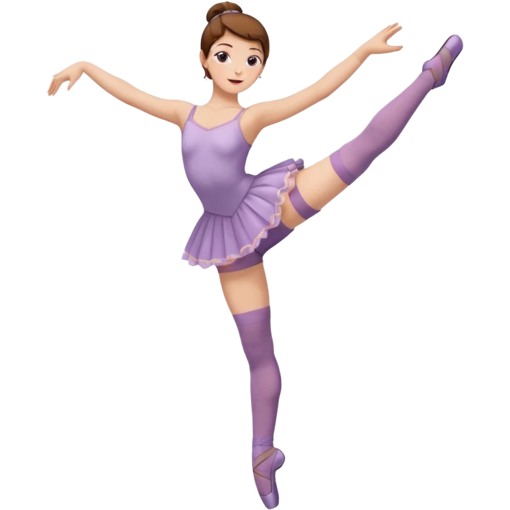 Ballet dancer in over the knee socks and brown hair emoji