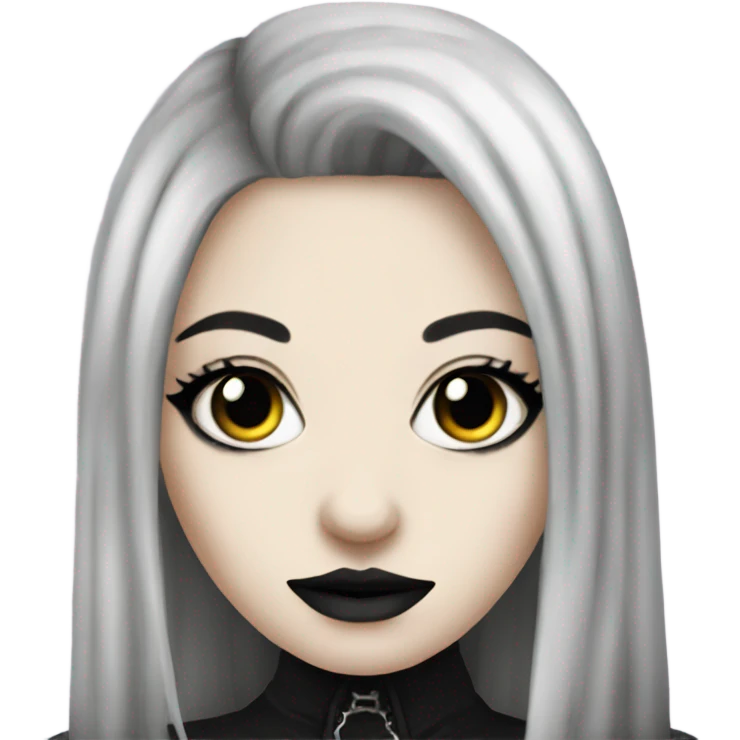 Gothic girl with septum piercing happy emoji