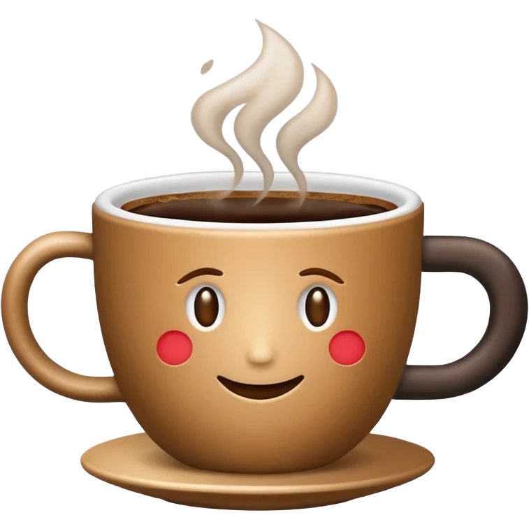 Java programming language icon, coffee cup with steam, simple and bold emoji style emoji