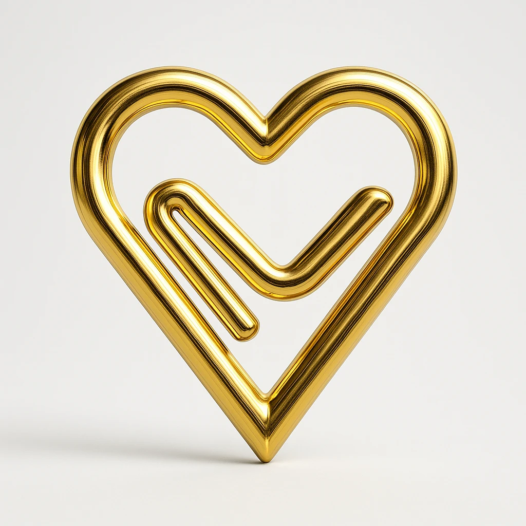 heart shaped paper clip emoji