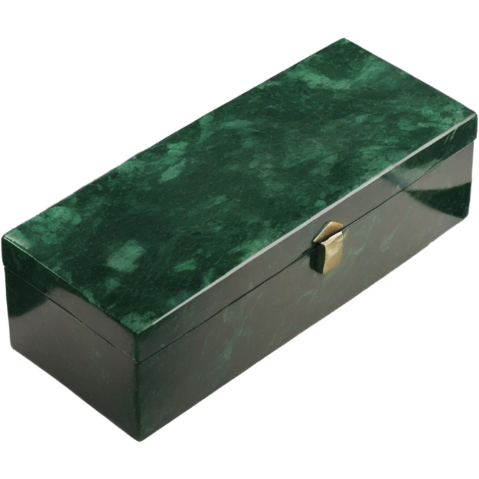 Dark green serpentine stone jewelry rectangular box emoji
