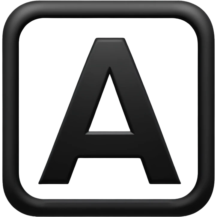 BLACK SQUARE SHAPE, CAPTIAL LETTER  "A" PRINTED IN CENTER emoji