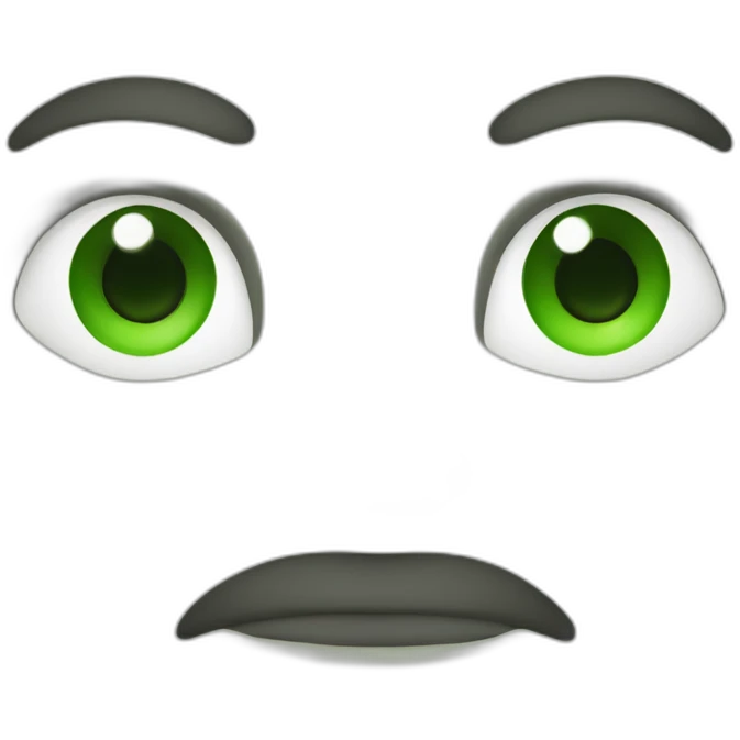 Un mono con ojos verdes emoji