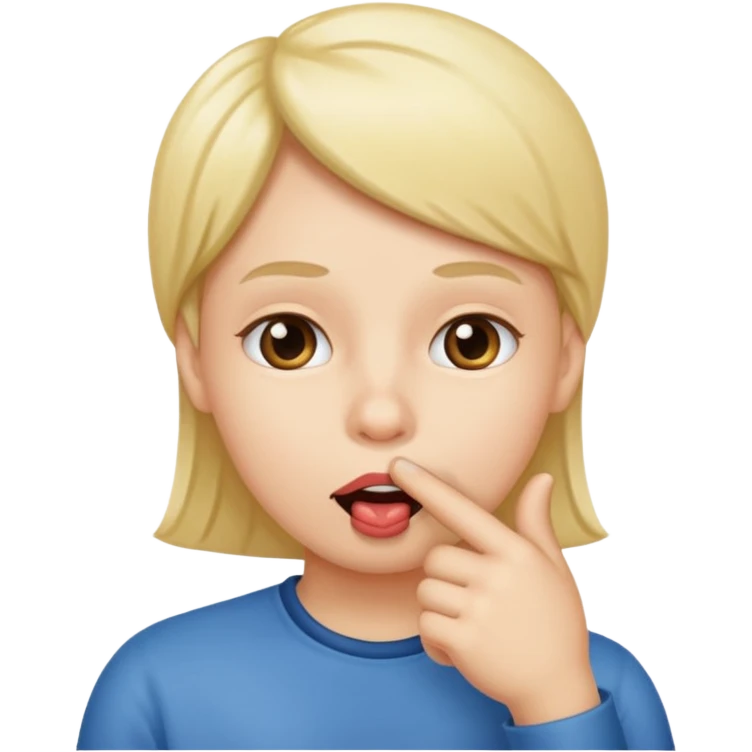 El emoji con él dedo en la boca  emoji