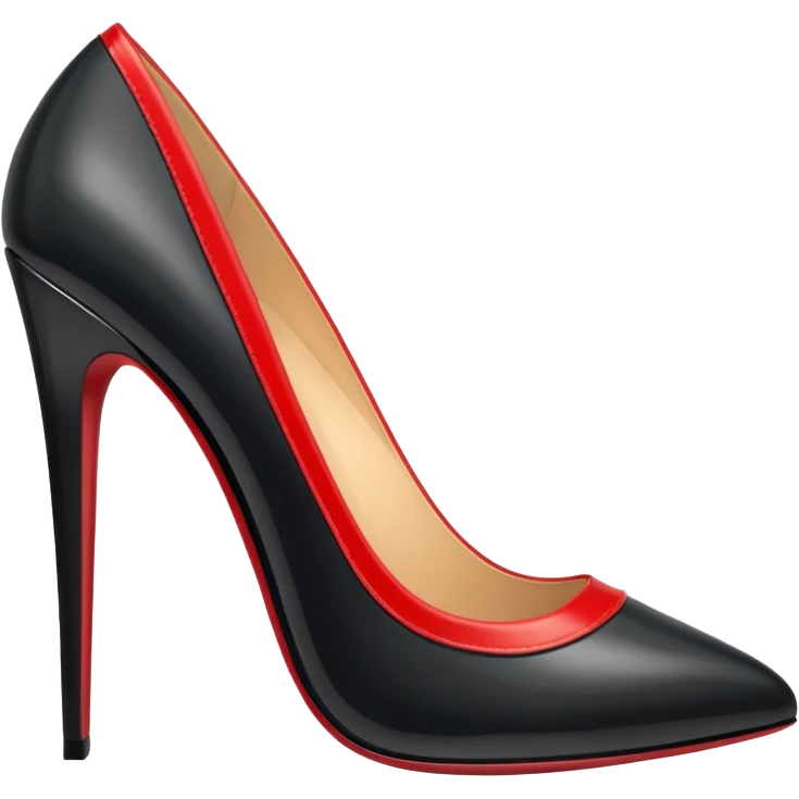 Salto alto preto com soldado vermelho emoji