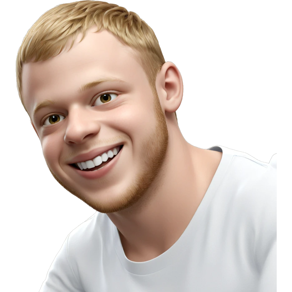 smiling boy in white shirt emoji