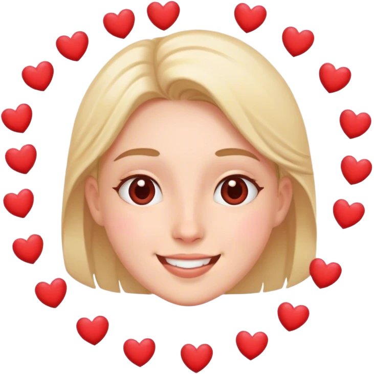 Happy with hearts around face emoji